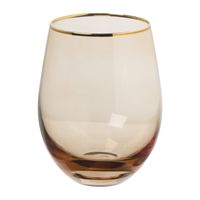 Waterglas gouden rand - oker - 450 ml - thumbnail