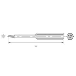 Bernstein Tools for Electronics 6-TX08-50 Torx-bit HRC-staal Hooggelegeerd C 6.3 6 stuk(s)