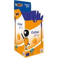 Balpen bic cristal f blauw | 50 stuks