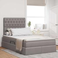 Bed met LED -striplichten met opslag Taupe 120 x 200 cm Stof