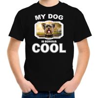 Yorkshire terrier honden t-shirt my dog is serious cool zwart voor kinderen