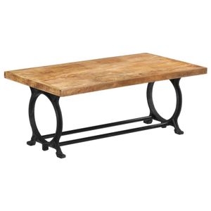Vidaxl Salontafel 110x60x47 Cm Massief Mangohout En Gietijzer
