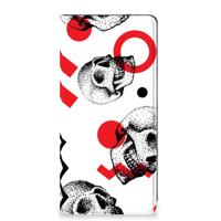 Mobiel BookCase OPPO A54 5G | A74 5G | A93 5G Skull Red