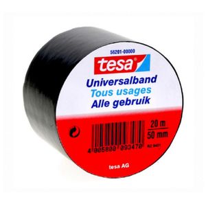 2x Tesa Universalband isolatietape zwart 20 mtr x 5 cm klusbenodigdheden