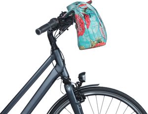 Basil bloom field fietshandtas - duurzaam, waterdicht, blauw