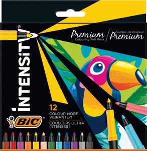 BIC Intensity Premium viltstift Fijn Zwart, Blauw, Groen, Lichtblauw, Oranje, Paars, Rood, Vanillekleur, Violet, Wit, Geel