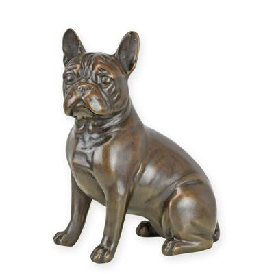 A BRONZE SCULPTUR OF A SITTING BULLDOG