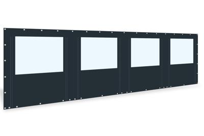 PVC zijwand met raam en ritsen | 8 meter breed | 250cm hoog zwart