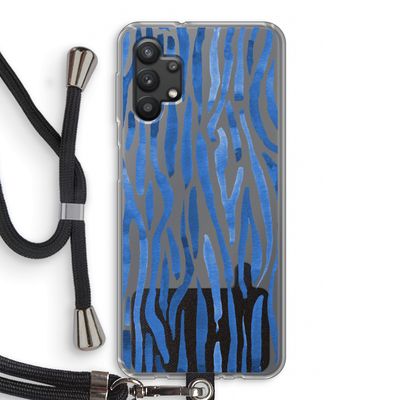 Blauwe nerven: Samsung Galaxy A32 5G Transparant Hoesje met koord