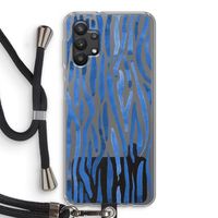 Blauwe nerven: Samsung Galaxy A32 5G Transparant Hoesje met koord