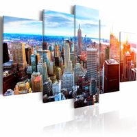 Schilderij - New York Zonsopkomst , multi kleur , 5 luik - thumbnail