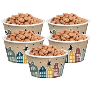 Sinterklaas pepernoot/snoep bakjes papier met Welkom Sint en Piet print 10x stuks 250 ml