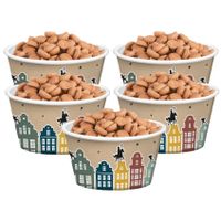 Sinterklaas pepernoot/snoep bakjes papier met Welkom Sint en Piet print 10x stuks 250 ml