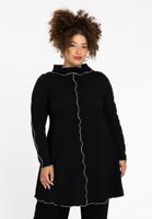 Yoek Tuniek wide bottom CRINCLE | Zwart | Maat 46/48