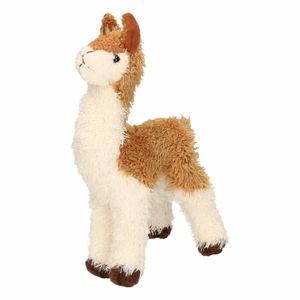 Pluche knuffel lama bruin/wit  klein18 cm   -