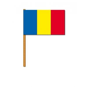 Luxe hand/zwaaivlag Roemenie 30 x 45 cm op stok   -