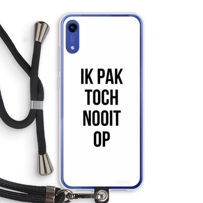 Ik pak nooit op: Honor Play 8A Transparant Hoesje met koord