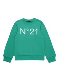 Nº21 Kids sweat en coton à logo imprimé - Vert