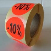 Etiket fluor rood 27mm -10% 500/rol