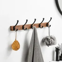 SARIHOSY Luxe Zwarte Houten Wandkapstok