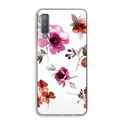 Geschilderde bloemen: Samsung Galaxy A7 (2018) Transparant Hoesje