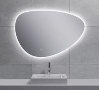 Badkamerspiegel Uovo | 90x62 cm | Driehoekig | Directe LED verlichting | Touch button | Met verwarming