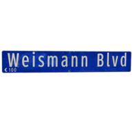 Weismann Boulevard Metalen Straatbord - Origineel - 138 x 23 cm