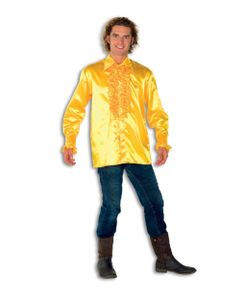 Ruche blouse geel