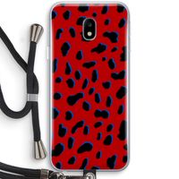 Red Leopard: Samsung Galaxy J3 (2017) Transparant Hoesje met koord