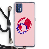 Run The World: Motorola Moto G9 Plus Transparant Hoesje met koord