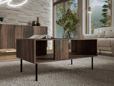 Rechthoekige salontafel TAKKO 100 cm walnoot bruin
