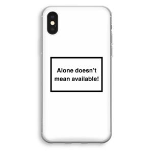 Alone: iPhone XS Transparant Hoesje