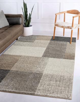 Modern Blokdesign Laagpolig Vloerkleed - Stijlvol, Warm & Tijdloos voor Elk Interieur-80 x 140 cm