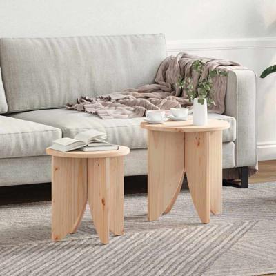 Salontafel 2 pcs Naturel 41.5 x 41.5 x 44 cm Massief grenenhout