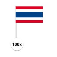100x Thailand decoratie papieren zwaaivlaggetjes   -