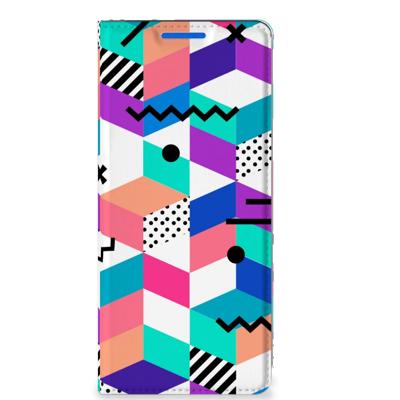 OPPO Reno 6 Pro Plus 5G Stand Case Blokken Kleurrijk OPPO Reno 6 Pro Plus 5G Stand Case Blokken Kleurrijk