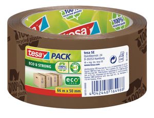 Tesapack eco & strong ecoLogo, ft 50 mm x 66 m, PVC, bruin