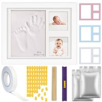AWEMOZ Baby Fotolijst - Gipsafdruk baby - Klei Afdruk Baby Voet en Hand - Kraamcadeau - Babyshower - Kraampakket - thumbnail