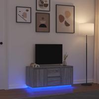 Tv-meubel met LED-verlichting 100x41x50 cm grijs sonoma eiken