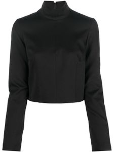 MM6 Maison Margiela blouse crop à col montant - Noir