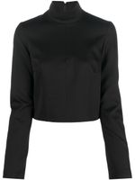 MM6 Maison Margiela blouse crop à col montant - Noir - thumbnail