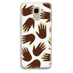 Hands dark: Samsung Galaxy J6 (2018) Transparant Hoesje