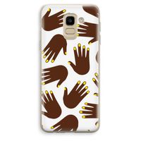 Hands dark: Samsung Galaxy J6 (2018) Transparant Hoesje