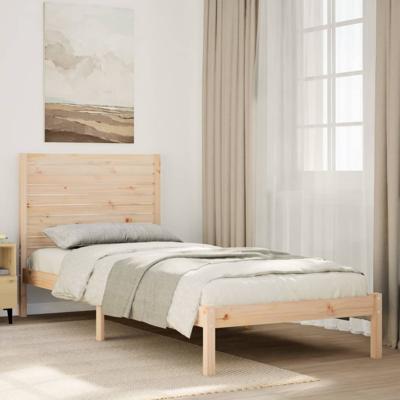 Bedframe extra lang zonder matras massief hout 90x210 cm