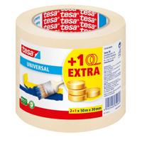 Afplaktape tesa economy 50mx30mm geel 2+1