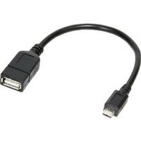 LogiLink AA0035 USB-kabel 0,2 m USB 2.0 Micro-USB B USB A Zwart - thumbnail