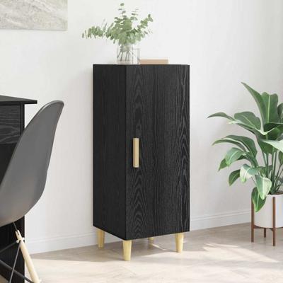 Dressoir Zwart eiken 34.5 x 34 x 90 cm Bewerkt hout