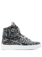 Philipp Plein baskets montantes à motif cachemire - Noir - thumbnail