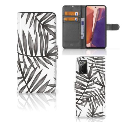 Samsung Galaxy Note 20 Hoesje Leaves Grey Samsung Galaxy Note 20 Hoesje Leaves Grey