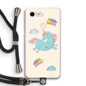 Vliegende eenhoorn: Pixel 3 XL Transparant Hoesje met koord